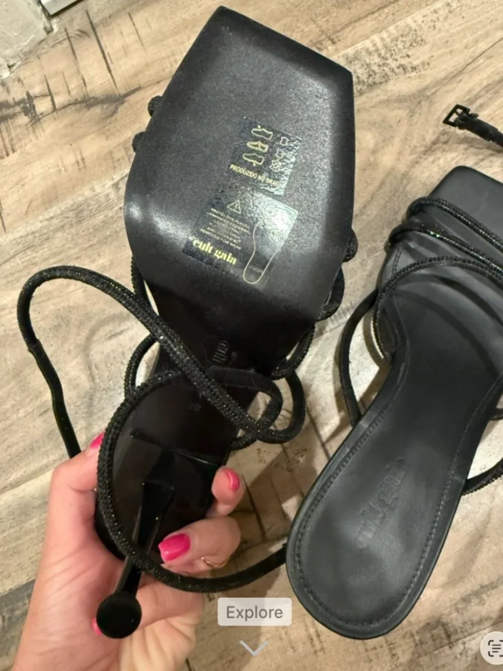Cult Gaia Isa Sandal Black - SIZE 38